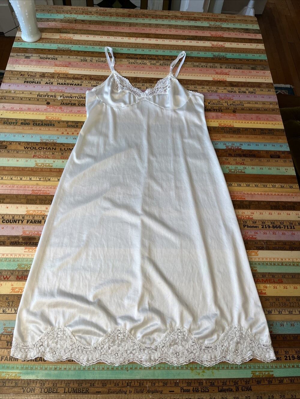Vintage Adonna Slip Dress Size 34 Regular Ivory Lace babydoll